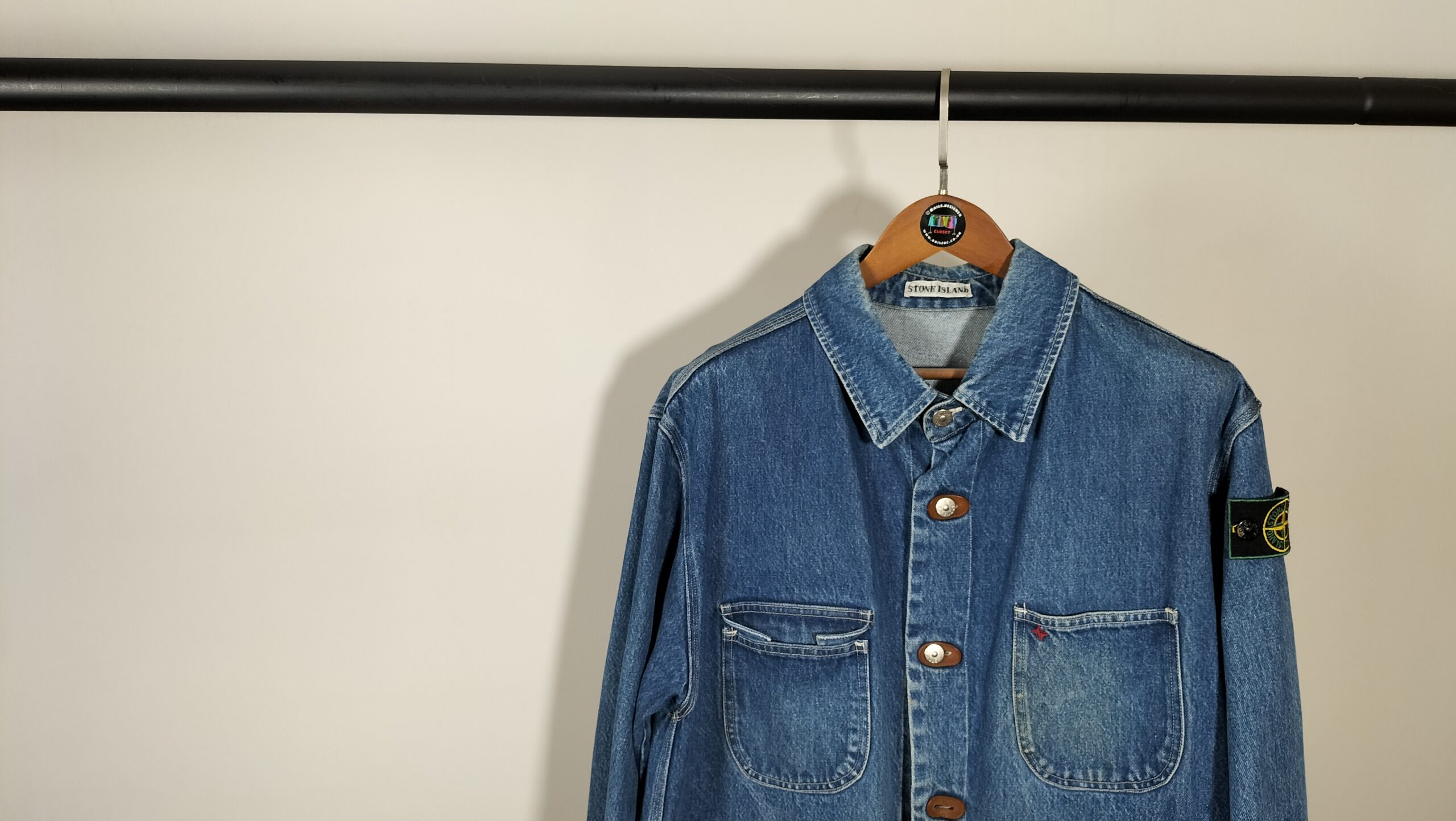 Vintage stone island hot sale denim jacket